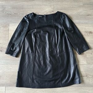 New Lafayette 148 Lamb Skin Genuine Leather Long Sleeve Top Sz 8